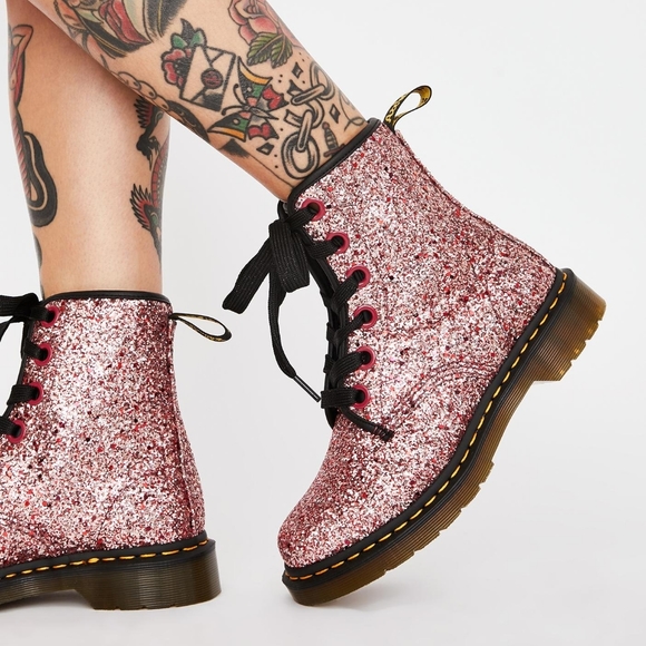 Dr. Martens Shoes - NEW Dr. Martens Pink 1460 Farrah Glitter Boots UK4